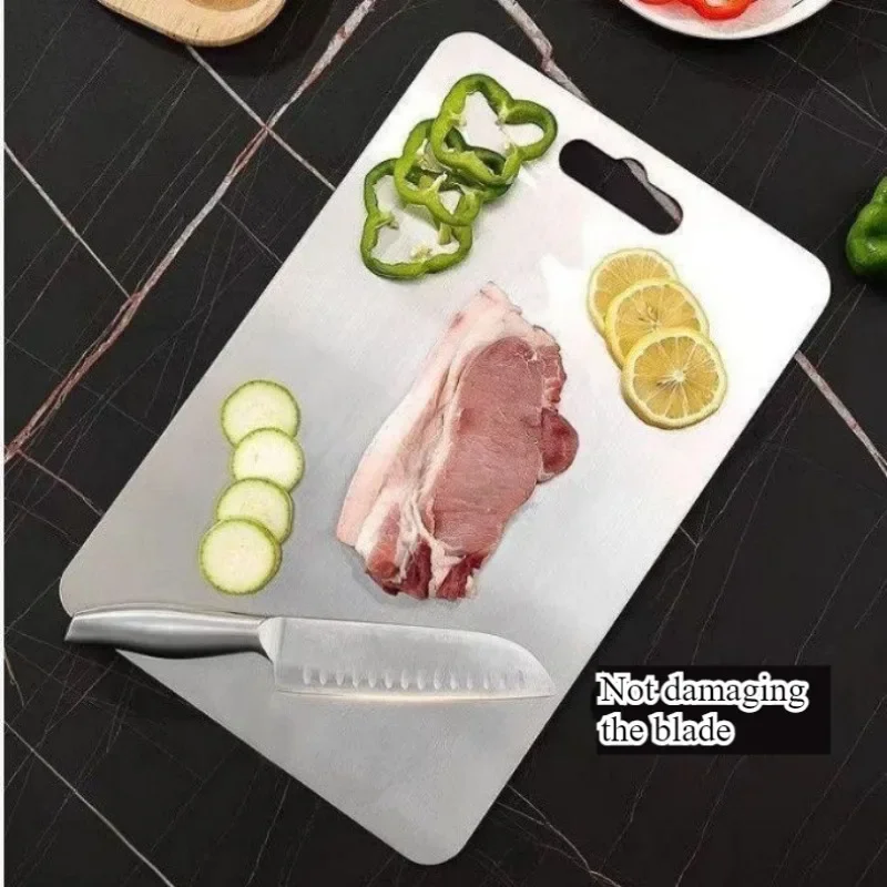 Stainless steel cutting board Fruit and vegetable cutting board Household kitchen utensils Food grade Antibacterial and mildew