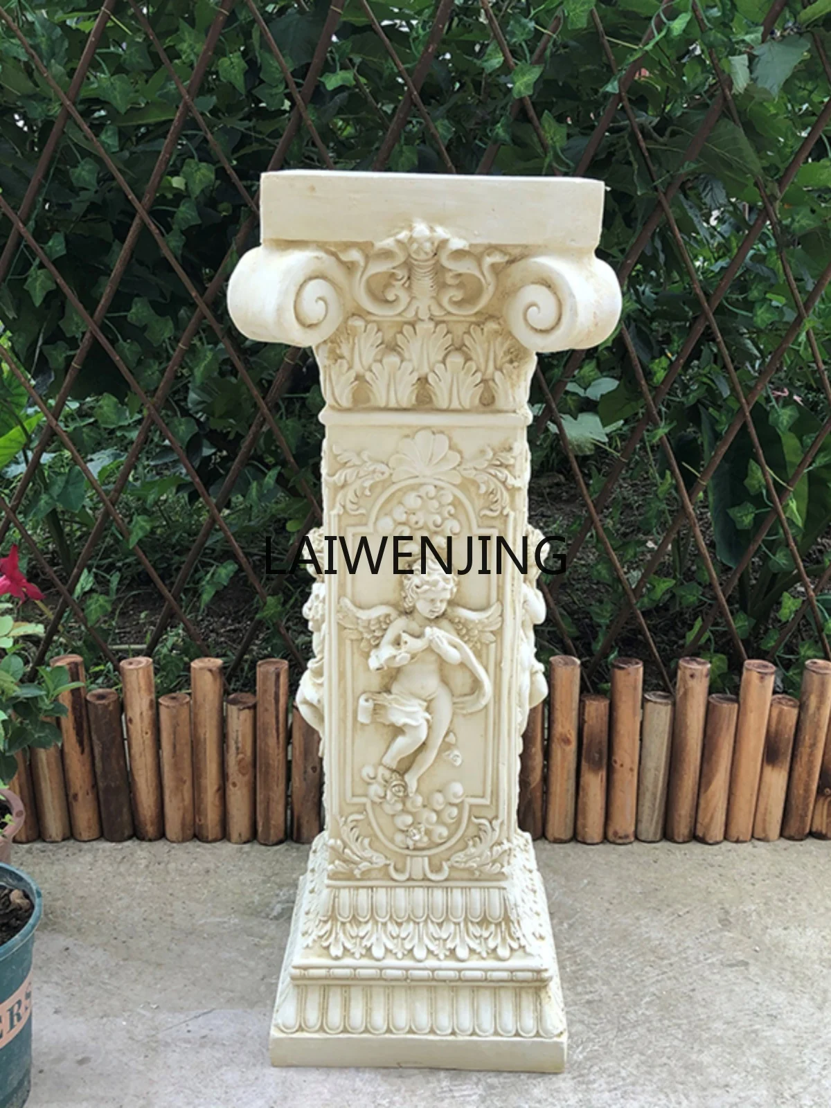 HLZ Angel relief Roman column flower pot base Garden home decoration wedding guide