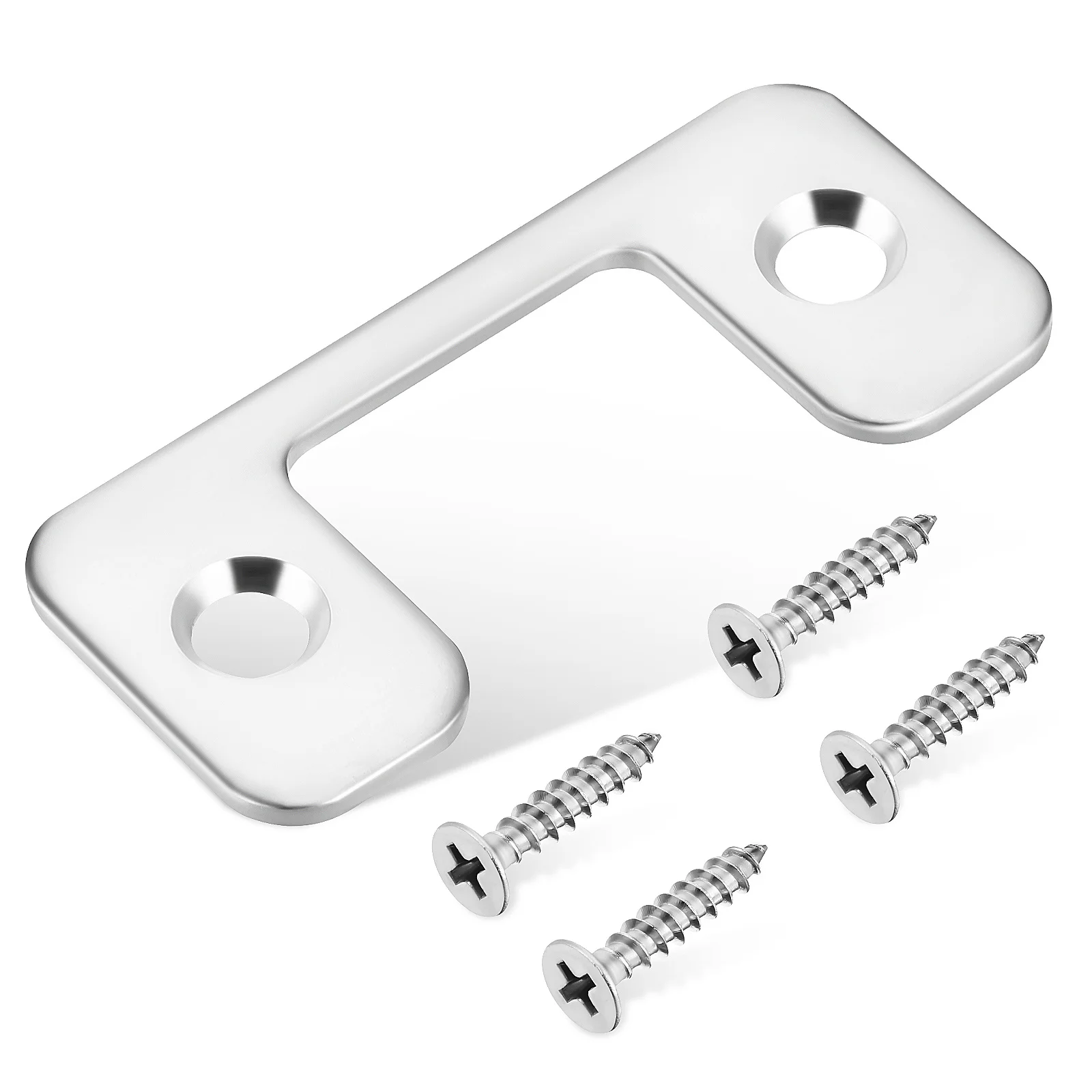 

Heavy Duty Door Strike Plate Stainless Steel Security Latch Guard for Door Lock Reinforcement Smooth C-Shape Design with