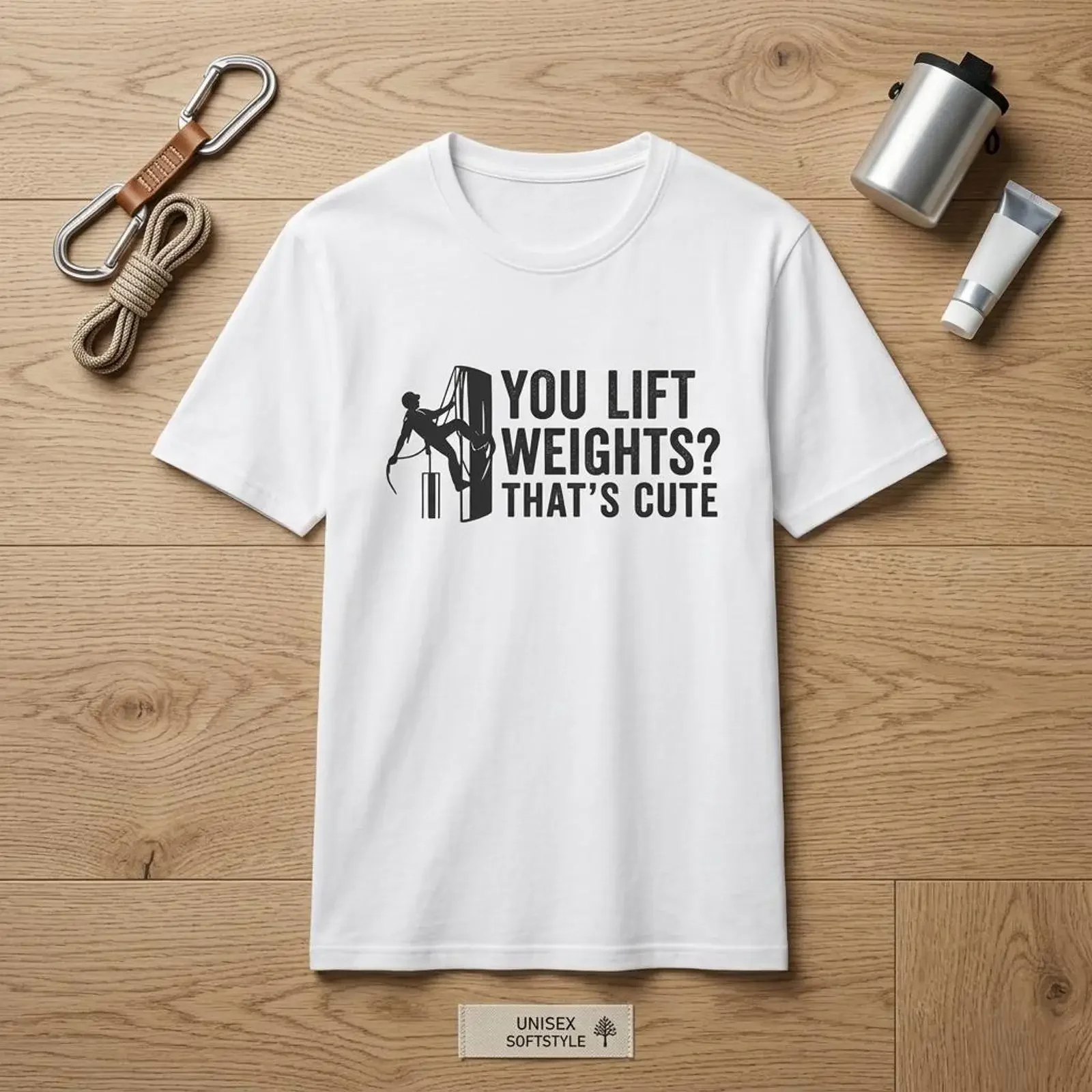 You Lift Weights That's Cute Funny Lineman Tower Climber T Shirt Ironworker Construction Worker Softstyle vintage Washed Unisex