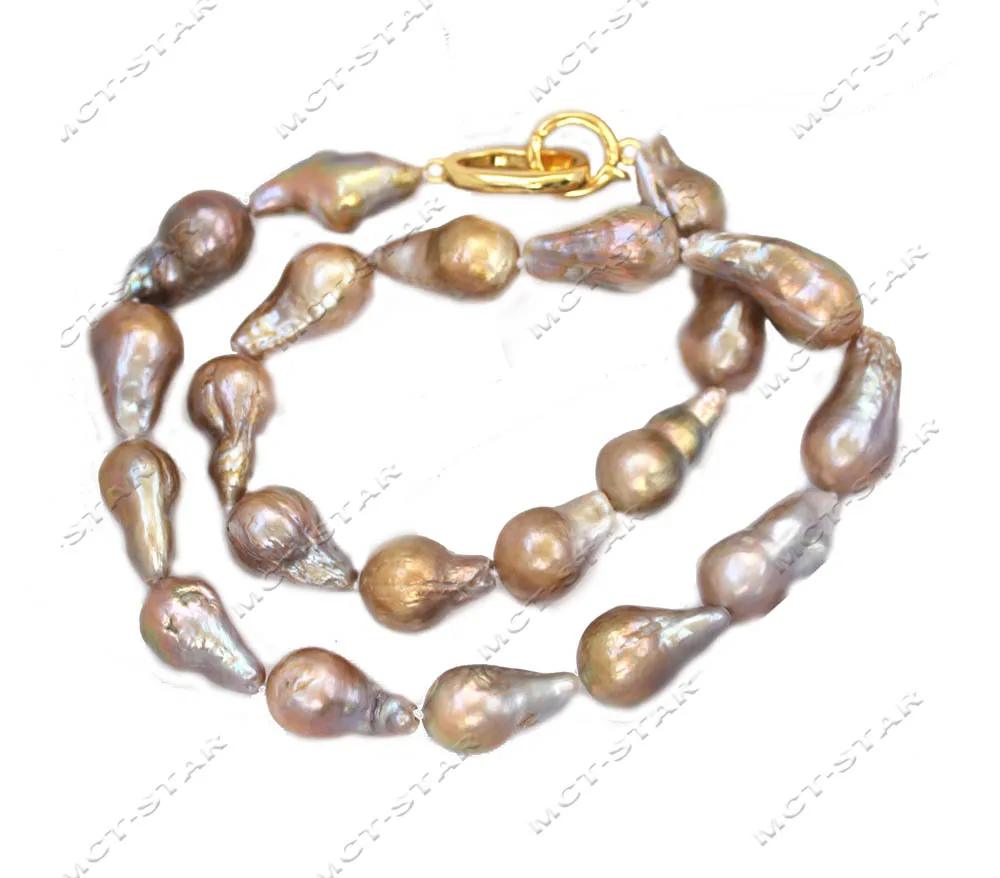 

MTC·STAR Z13060 17'' 19mm Lavender Teardrop Keshi Edison Pearl Necklace