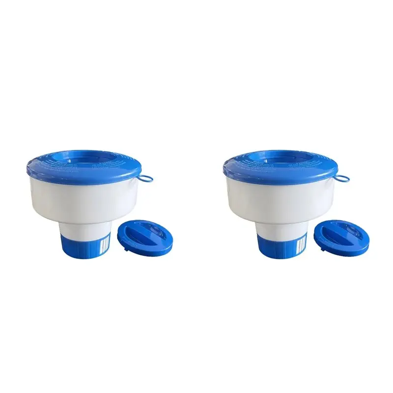 Dispensador de Pastillas para Piscina XSXS-2X, Flotador de Tabletas de 7 Pulgadas, Soporte Plegable con Anillo de Extracción para Spa, Jacuzzi, Piscinas Enterradas, Uso Personal