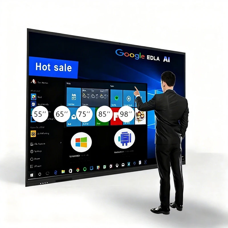 Factory Price 4k 86 55 65 75 85 98 Inch Touch Screen Multi Language Software Lcd Smart Board Android Interactive Whiteboard