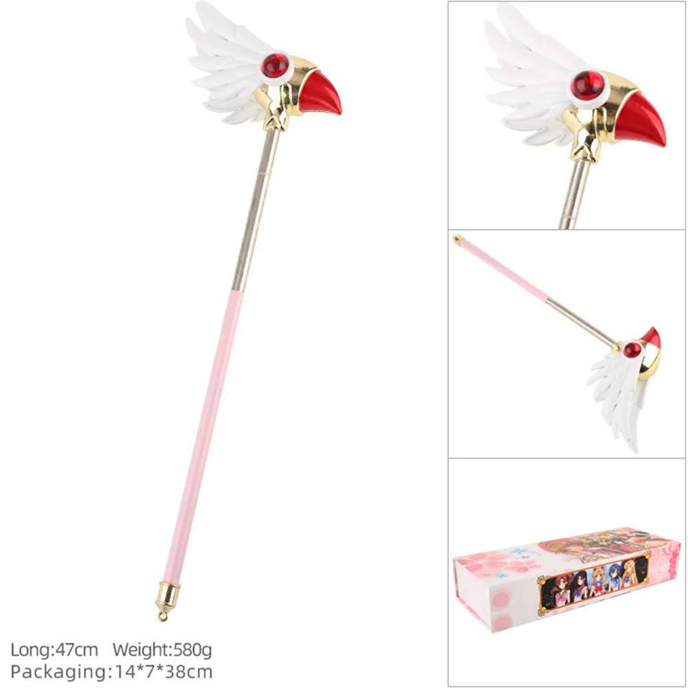 45cm długość kartaptor Sakura przezroczysta karta Kinomoto Sakura Cosplay gwiazda sen Stick magiczna różdżka impreza z okazji Halloween rekwizyty do