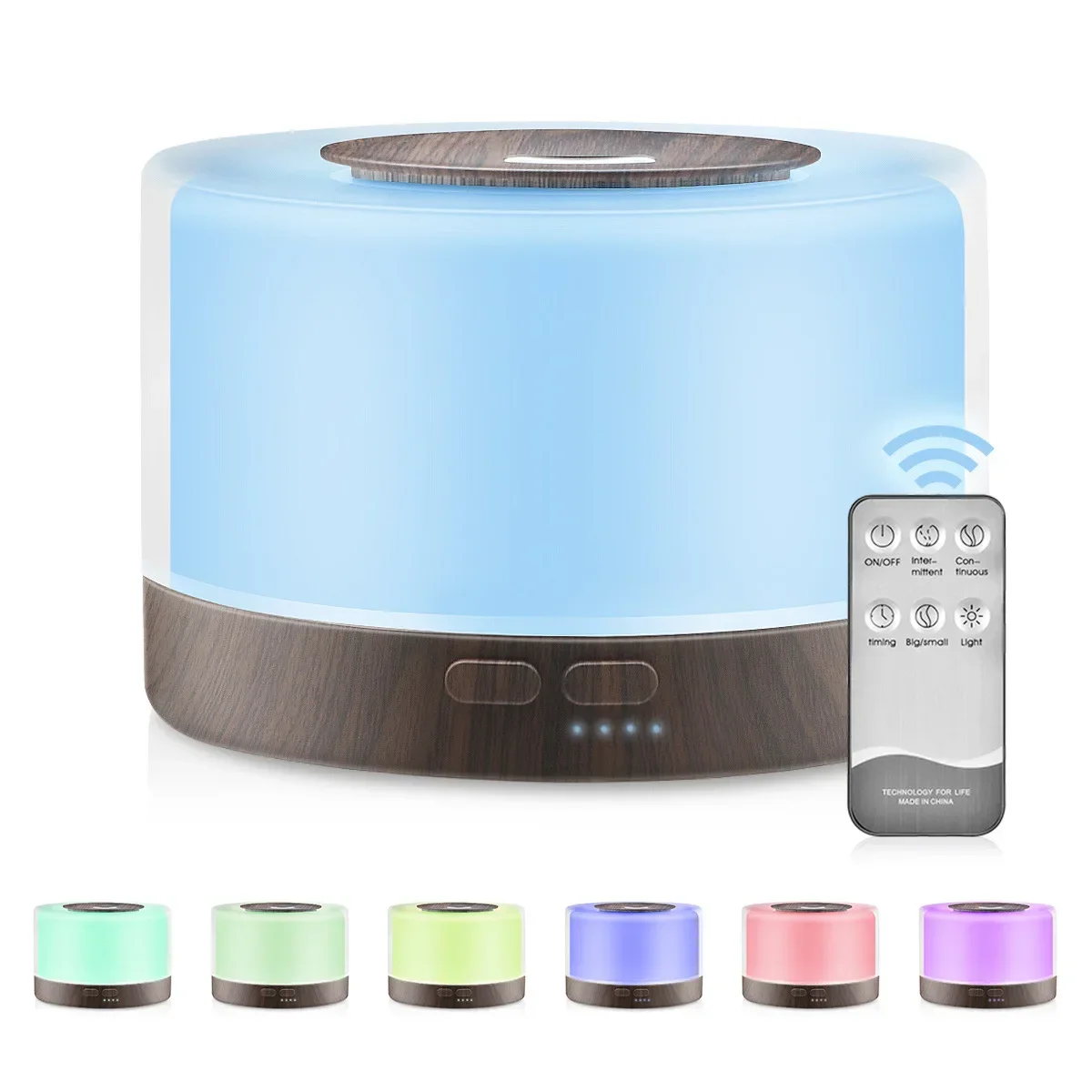 550ml Ultrasonic Essential Oil Diffuser, 7 Colors LED Night Light Cool Mist Aromatherapy Humidifier for Home Bedroom