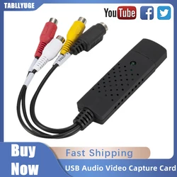 USB2.0 Audio Video Capture Card TV Tuner VHS To DVD Video Capture Converter Analog For Win7/8/XP/Vista with USB Cable PC adapter