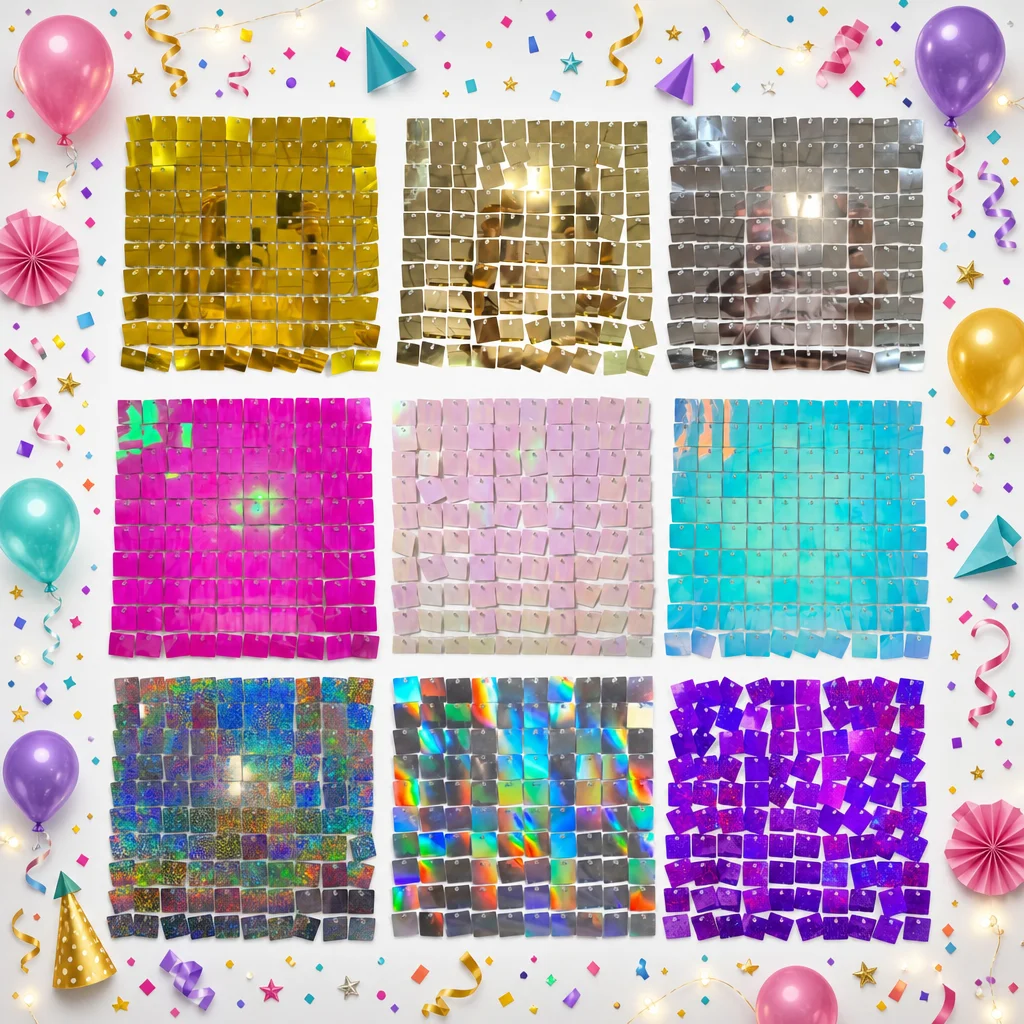 Quadratische Schimmer-Wanddeko – Sequin Fabric Panel Bewertung und Preis
