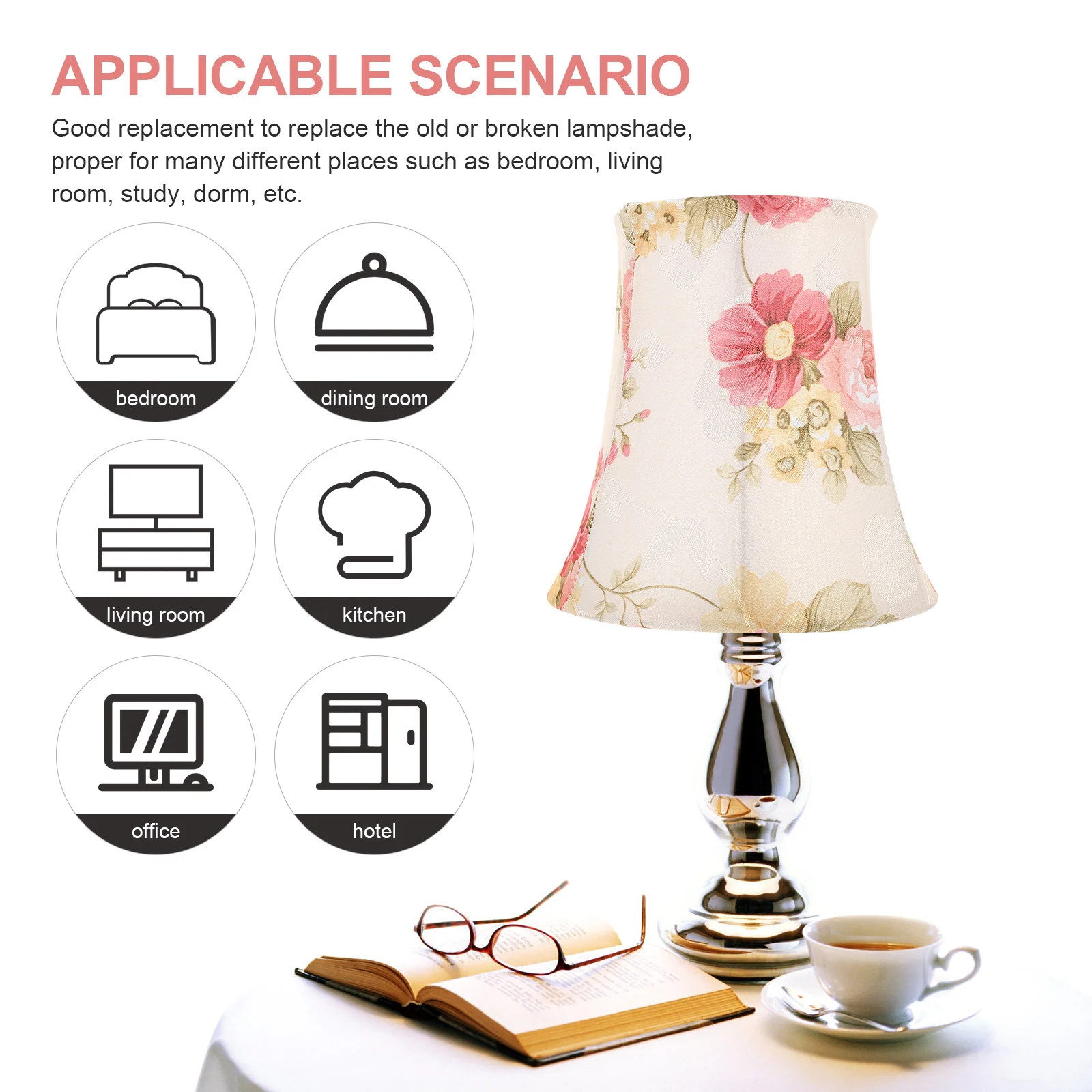 

Fabric Lampshade 15CM Bottom Cloth Material Lightweight Cover for Desk Table Lamps Replacement Shades Simple Design Bedroom