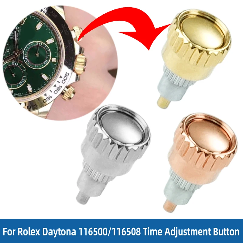 For Rolex Daytona Series 116500 116508 Time Adjustment Button Stainless Steel Timer Button Watch Crown Accessories