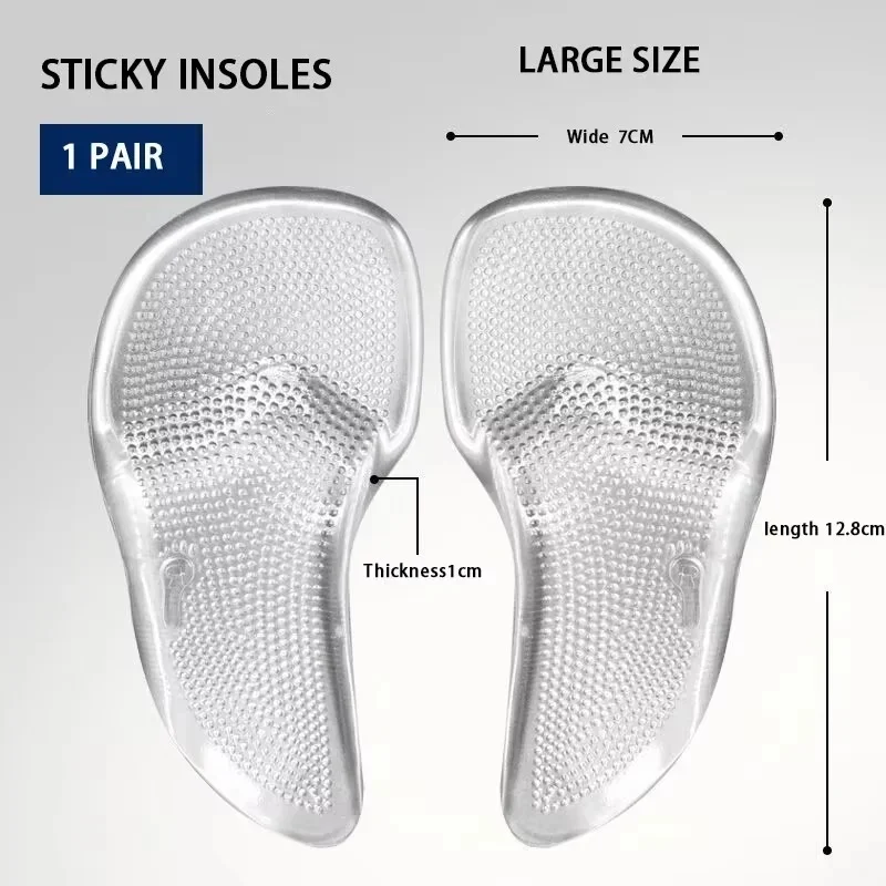 Adult Unisex Silicone Arch Insole to Support Flat Feet Anti-Foot Pain Foot Protection High Heels Three-Point Arch Insole