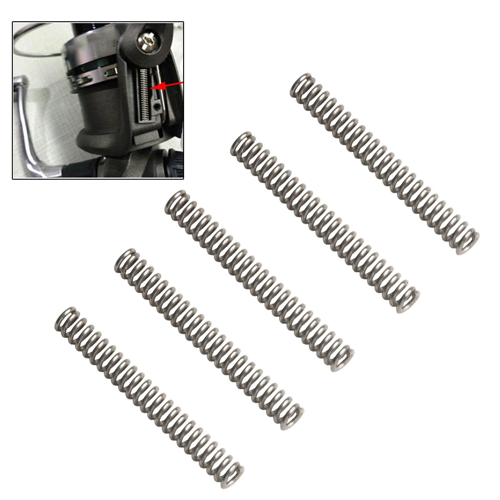 5 Pack Steel Fishing Reel Spring Kick Lever Repair Parts For Daiwa For BG Series 1.1 Inch Diameter 4mm Silver