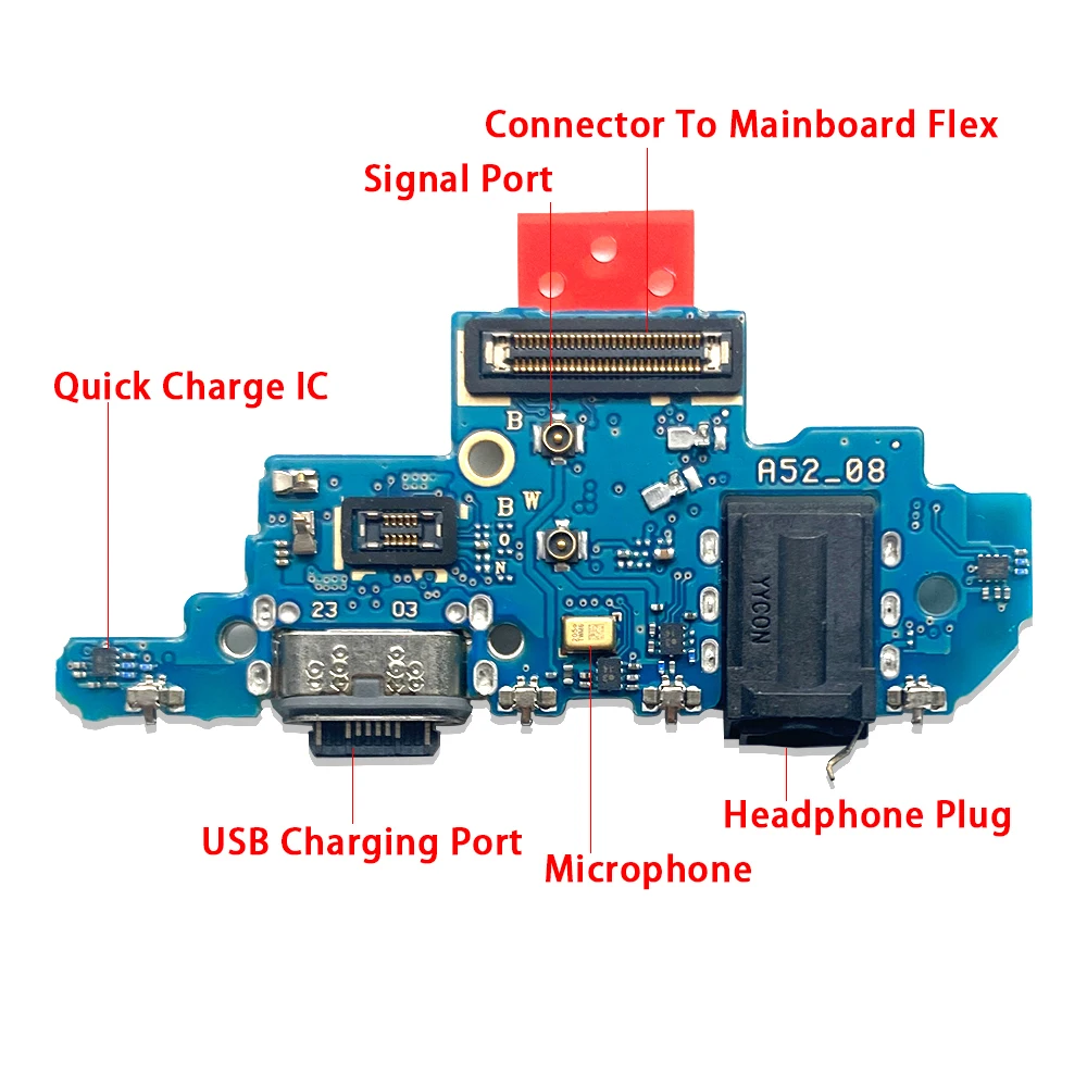 USB With Micro Charging Port Charger Dock Flex Cable With IC Board For Samsung A54 A53 A72 A52 A24 A34 A23 A21 A13 A14 A32 A50