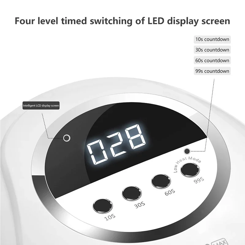 Secador de lámpara UV LED de 320W para uñas, lámpara de secado de esmalte de Gel con 4 ajustes de temporizador, Sensor automático, luz profesional para uñas para salón de uñas