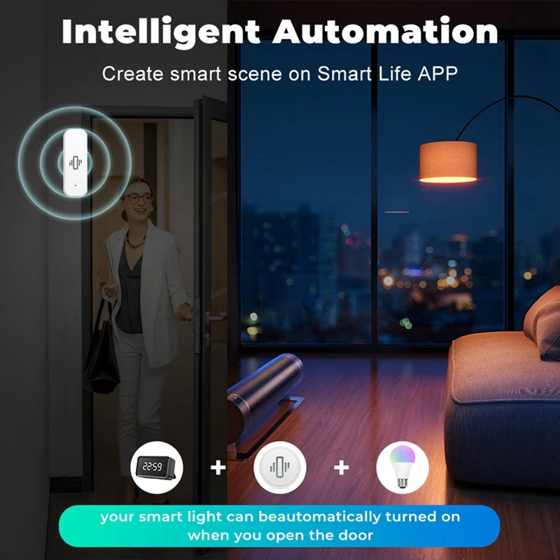 Zigbee Smart Trillingssensor Detectie Tuya Smart Life APP Melding Real-Time Motion Trillingsalarm Smart Home, Duurzaam