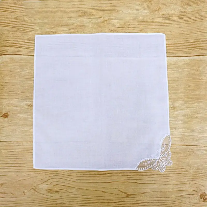 Pañuelo encaje 28x28cm, bufanda blanca para mujer y niña, pañuelos para toalla con bolsillo, diadema, tocado para