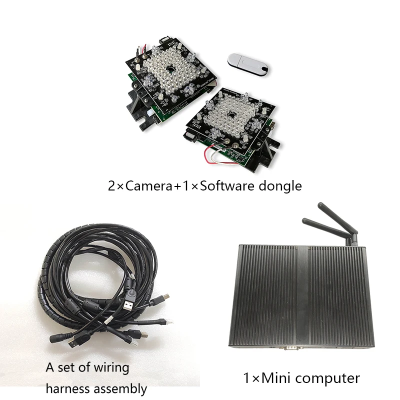 

3D camera wheel alignment camera assembly with software dongle and cable computer