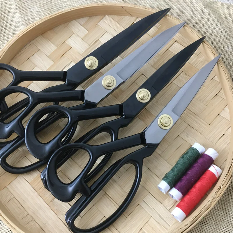 Carbon Steel Professional Sewing Tailor Scissors  8/9/10/11/12 Inch Straight Guided Clothing Fabric Craft Embroidery