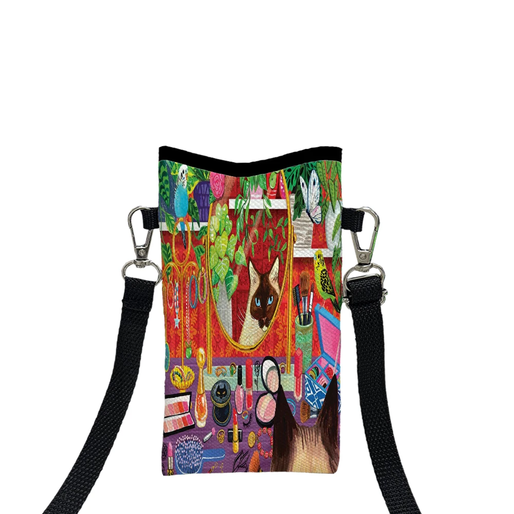 

Cat Shoulder Bag High Quality Material Phone Bag with Adjustable Strap, Casual Style Women's Wallet Accessory Storage Bag3.3