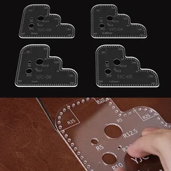 YOMDID Multifuctional Ruler Circle Corner Hole Cutting Template Acrylic Stitching Stencil Handcraft DIY Leather Template Durable