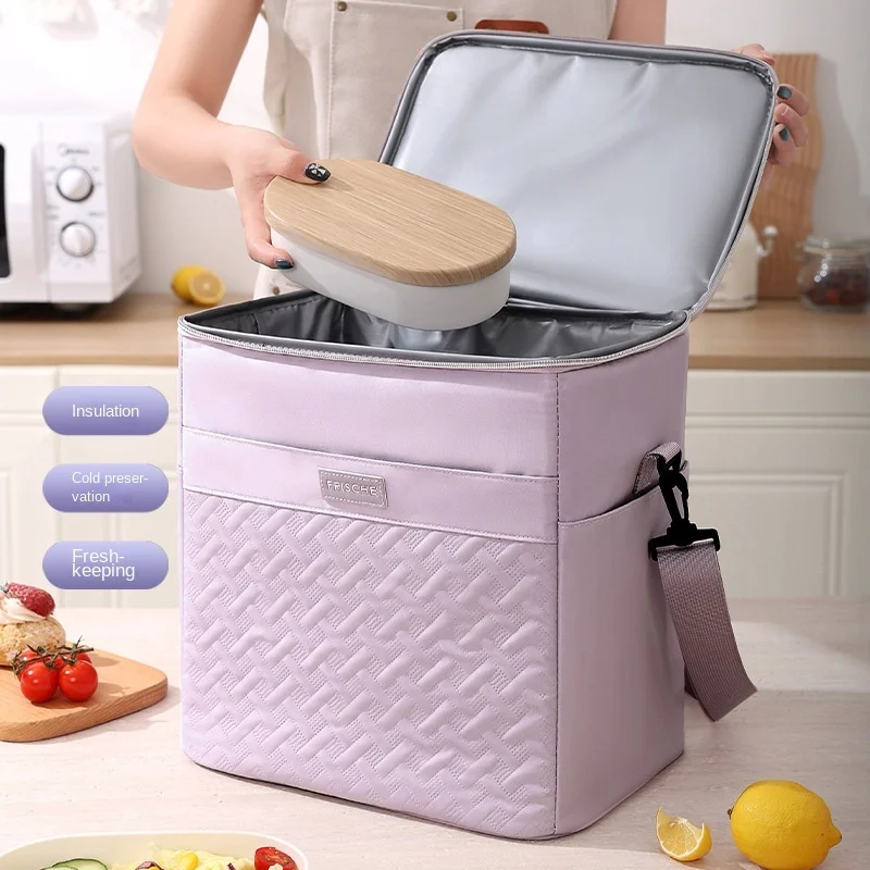 

New Insulated Bag Large Capacity Outdoor Handheld Lunch Bag Cross Body Lunch Box Bag Picnic