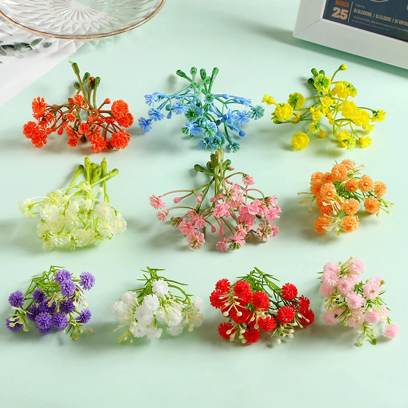 20/50 Uds flores artificiales Gypsophila 8CM flores falsas para decoración del hogar decoraciones de boda adornos artesanía guirnalda Accesorios