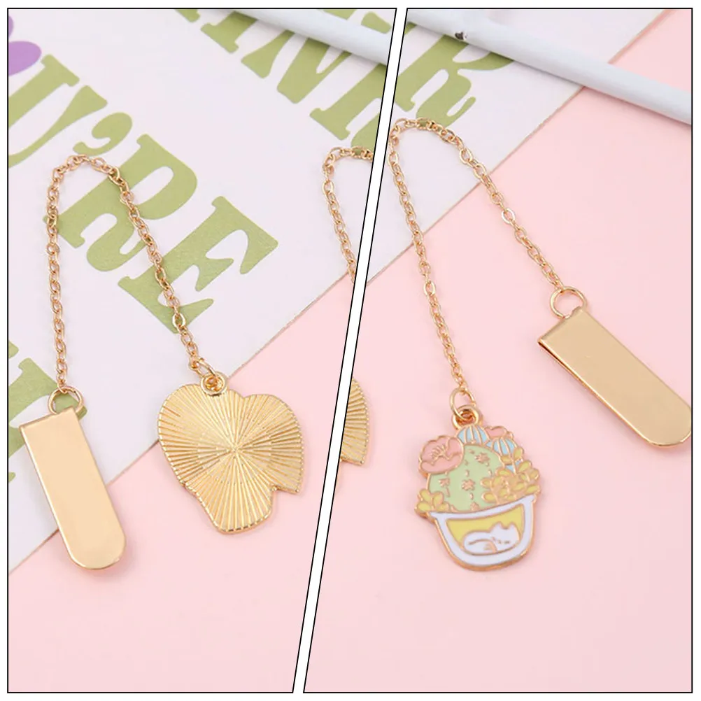 

4pcs Plant Bookmarks Creative Metal Markers Easy Page Locator Gifts Readers Students Teachers Office Use Lightweight Storage