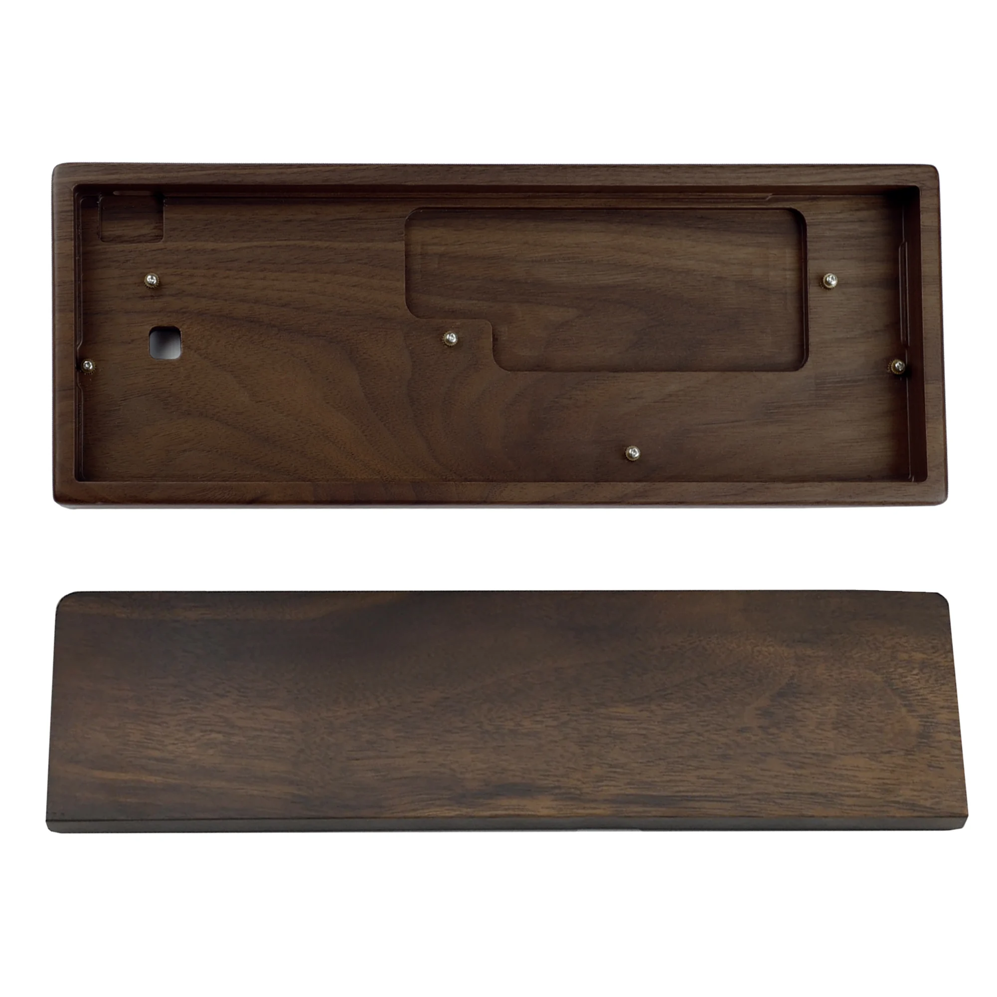 60% QMK VIA Kit 61 64 Rosewood Wooden Case PCB Wrist Rest Plate Kit For MX Mechanical Keyboard Poker Faceu 60 GH60 GK61 GK61X