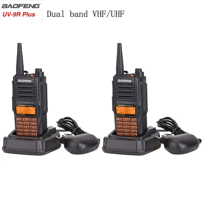 1 or 2 Set BaoFeng UV-9R plus Dual Band Walkie Talkie IP68 Waterproof 10W High Power UV9R Plus UV-9R+ Two Way Radio Transceiver
