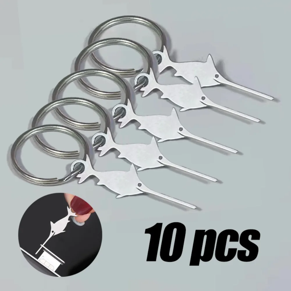 1/10 Pcs Stainless Steel Needle Universal Thimble Swordfish Shape for Smart Phone Sim Cards Tray Removal Eject Tool