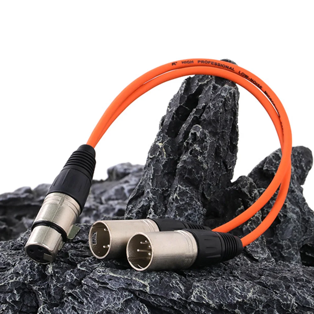 Kabel XLR Splitter Y, 3-pinowy żeński XLR na podwójny 5-pinowy męski konwerter Zbalansowany przedłużacz adaptera audio MIC do miksera głośnikowego