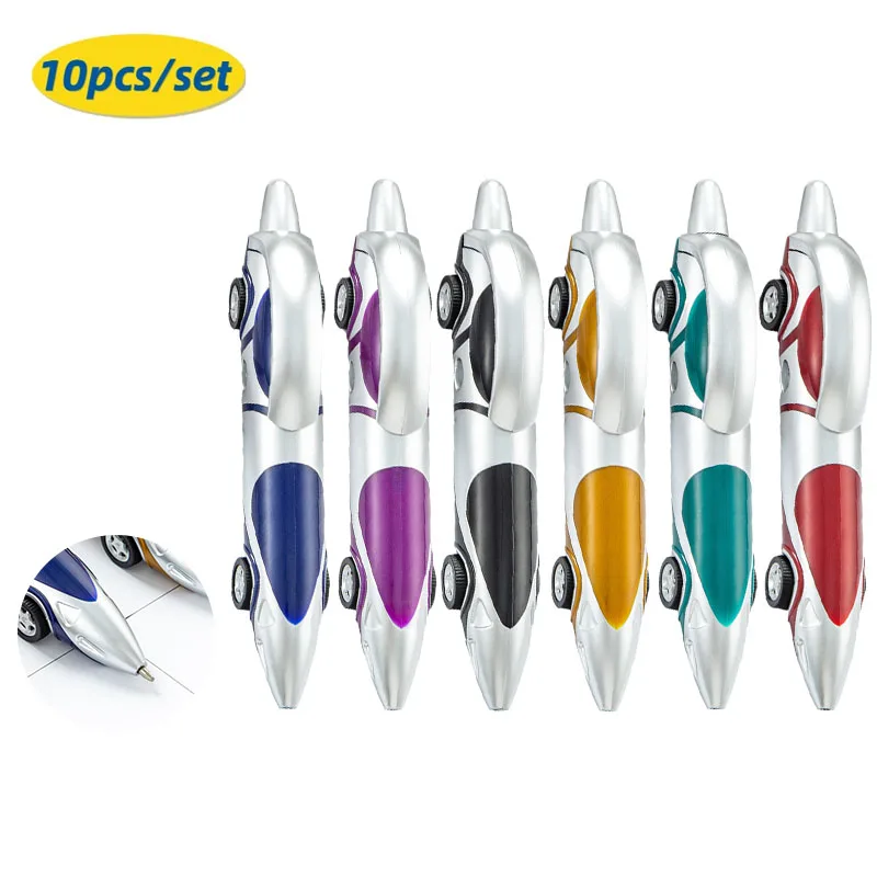

10 шт., пластиковая шариковая ручка с рисунком автомобиля, студенческая ручка для стайлинга, офисный рекламный подарок, рекламные шариковые ручки.