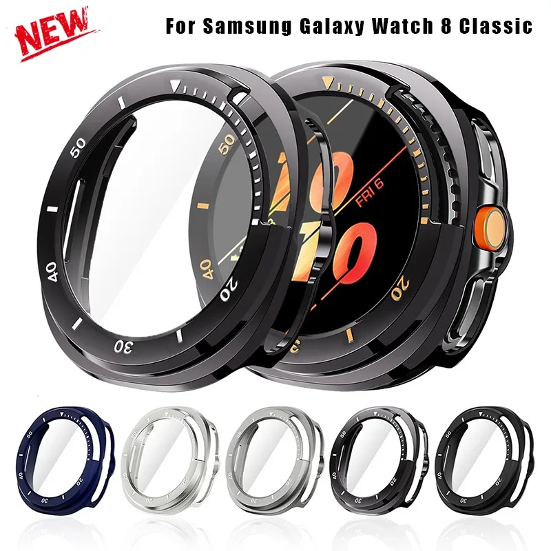 Hülle für Samsung Galaxy Watch 8 Classic 46 mm, Zubehör, gehärtetes Glas, Displayschutzfolie, Bumper Galaxy Watch 8 Classic PC-Abdeckung