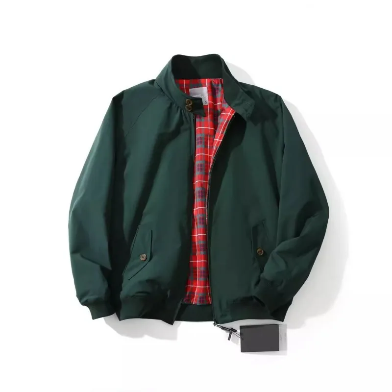 Spring Autumn Men Coat American Retro Thin Stand Collar Long Sleeve Male Outerwear Simple Solid Color Versatile Man Jacket image 3
