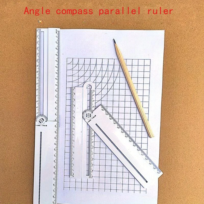 30cm Transparent Rectangle Ruler Protractor Student Stationery Drawing Tool Supplies
