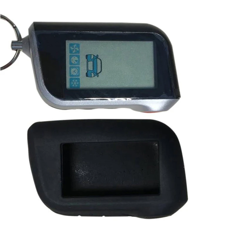 

A93 with Silicone Key Case For Starline A93 Two Way Car Burglar Alarm System V2,CAN,GSM,A93 Vertical LCD Remote Control Keychain