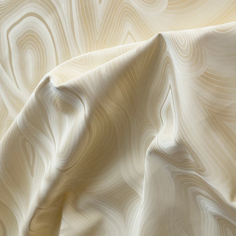 물결무늬 가죽 원단 연도 링 패턴 PU 가죽 반사 원단 DIY 브러시드 실루엣 재킷 디자이너 원단