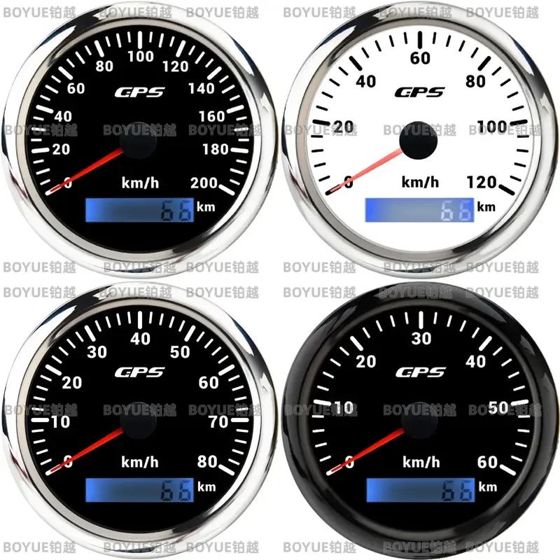 FOR 85mm GPS Speedometer Odometer for Car RV Motorcycle KM/H with Multi-color Light 12V 24V