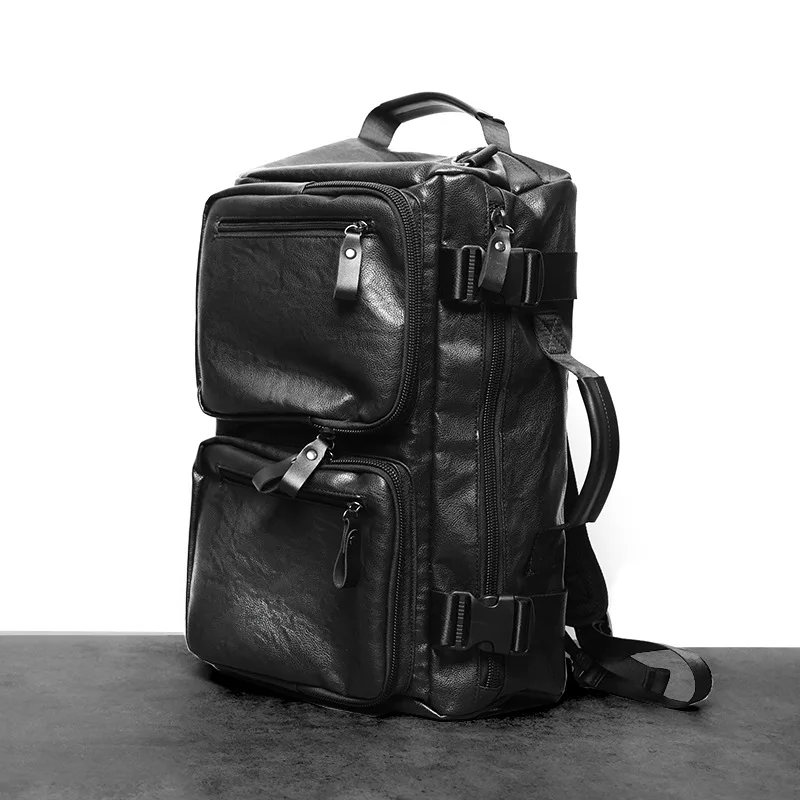 

New Style Men's Backpack Multifunctional Handbags Luxury PU Leather Backpacks Men Fitness Bag Large Capacity Travel Duffel Bags