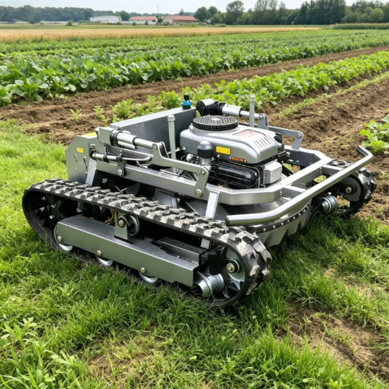 Tracked Remote Grass Cutter Crawler Lawn Mower 50° Slope Working For Park Landscape Mountain Orchard Grass Removal