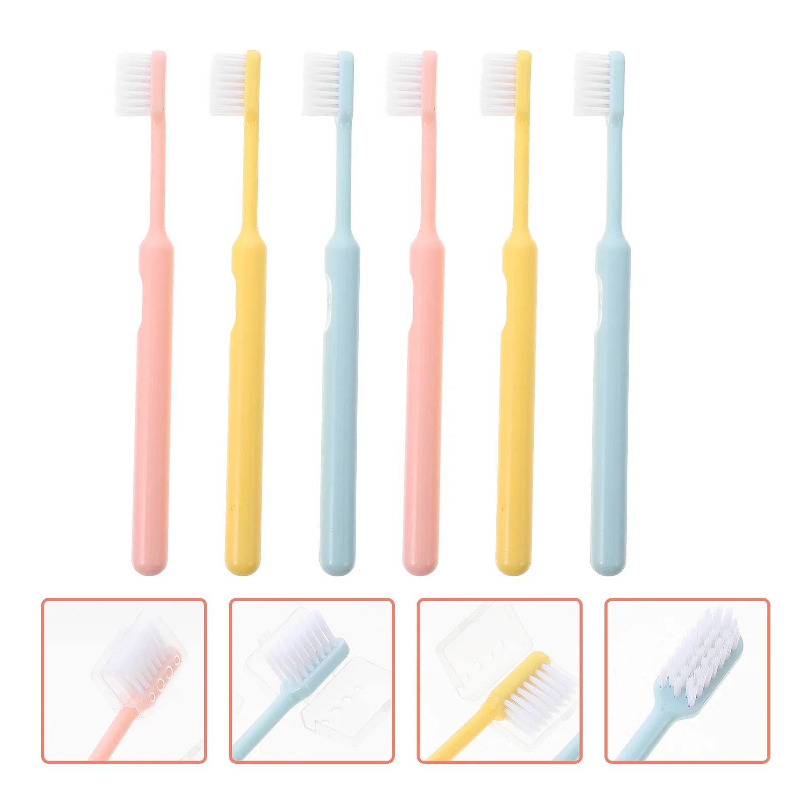 6 Pcs Cleaning Brush Soft Toothbrush Lovers Travel Adult Home Pp Supple Bristle