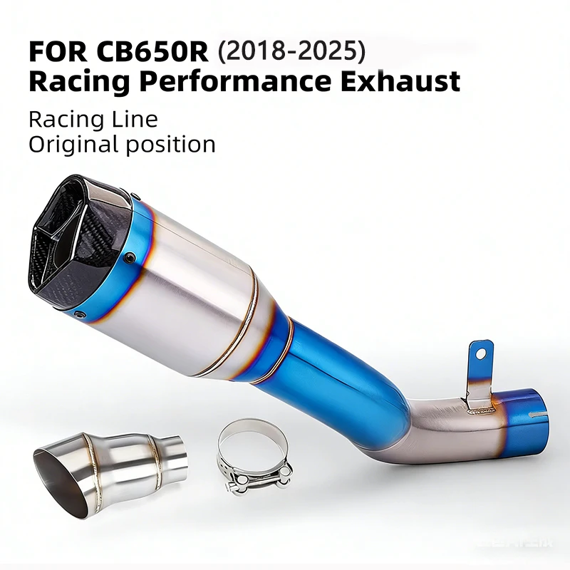 

Slip on Line for HONDA CB650R CBR650R CB650F CBR650F 2018-2025 Motorcycle Exhaust Stainless Carbon Tip Muffler Escape Kit