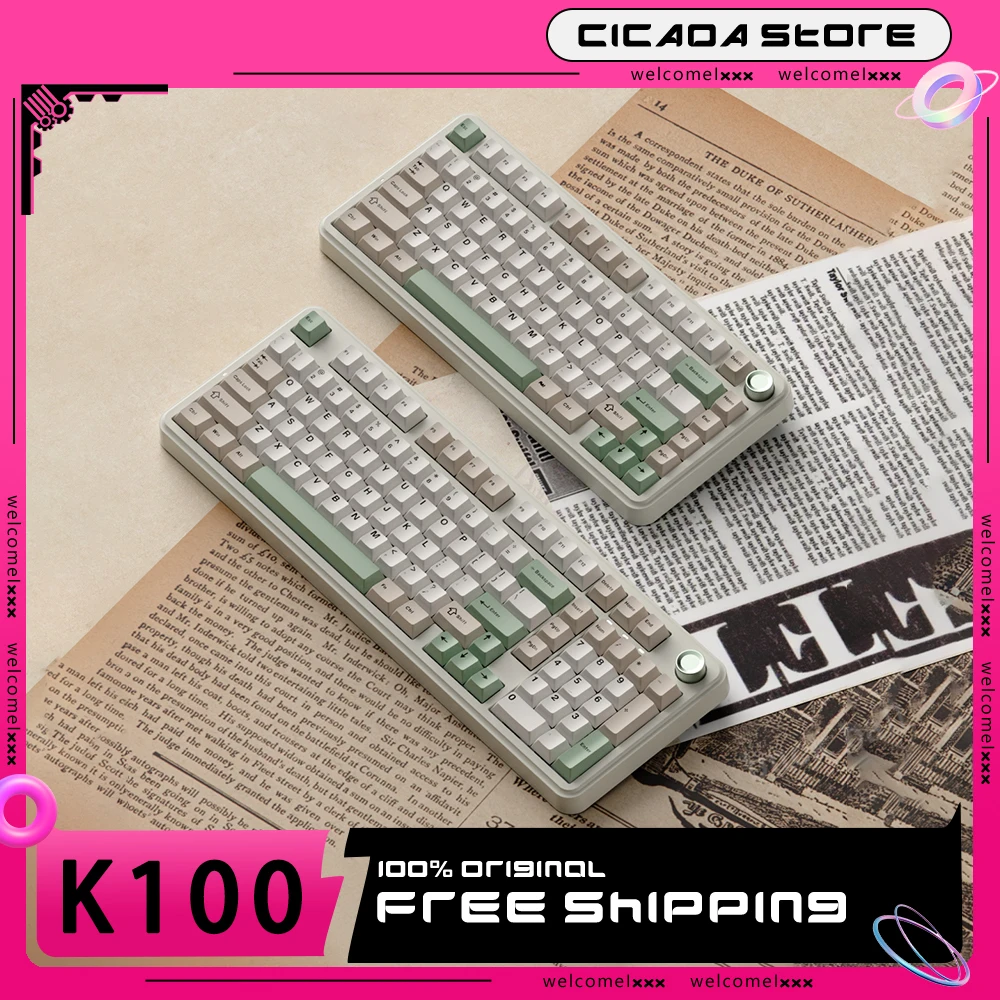 

Monka K100 Mechanical Keyboard Wireless Bluetooth 3 Mode Rgb Light Retro Custom Keyboard Hot Swap Esports Game Office Keyboards