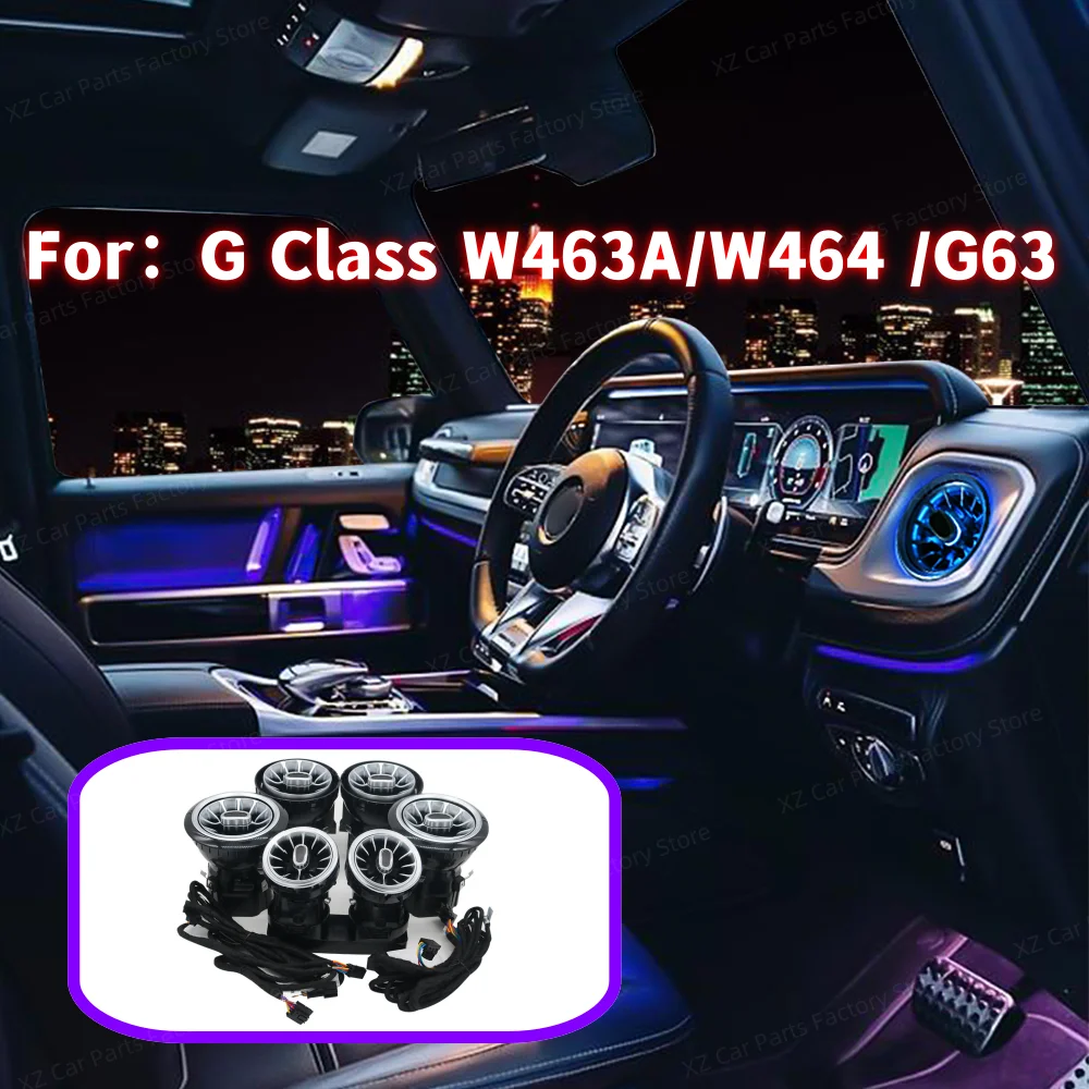 8/64 Colour LED Ambient Light For Mercedes Benz W463 W463A G63 G550 G500 2019+ Car Back Turbine Air Outlet Nozzle Backrest Light view 6