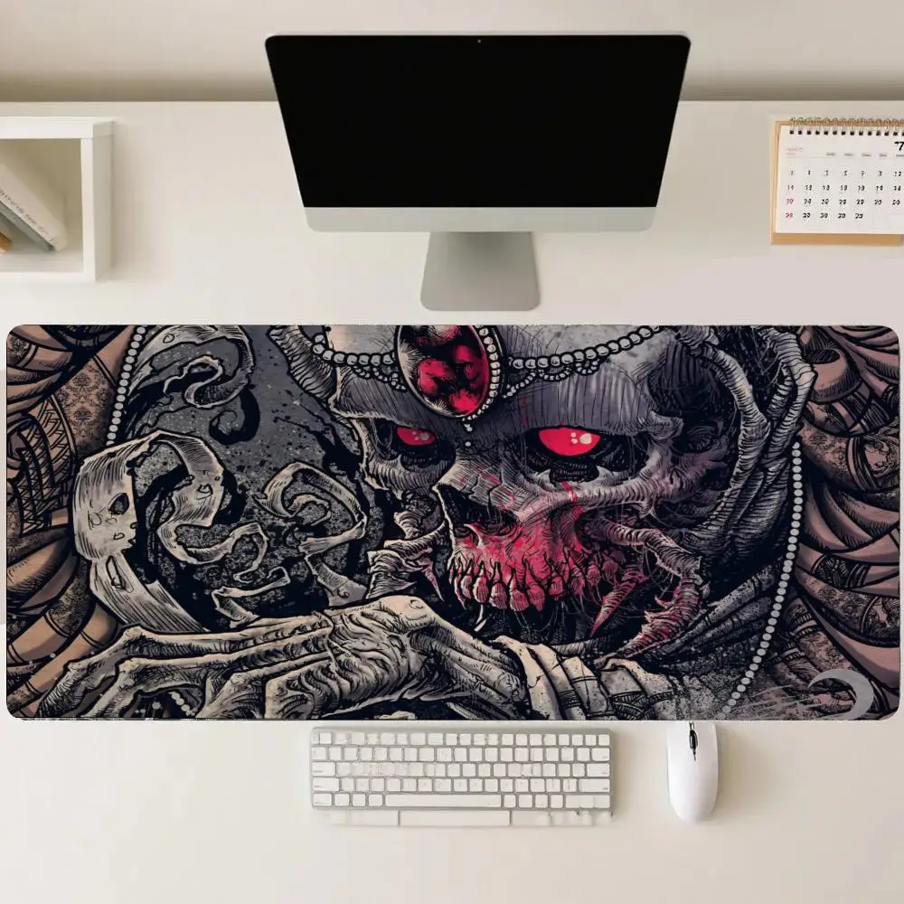 Dark Skull Skeleton Mousepad Desk Mat Gaming Desk Decorating Supplies Mouse Pad Long Pad Office Decor Set Up Carpet Mouse Mat