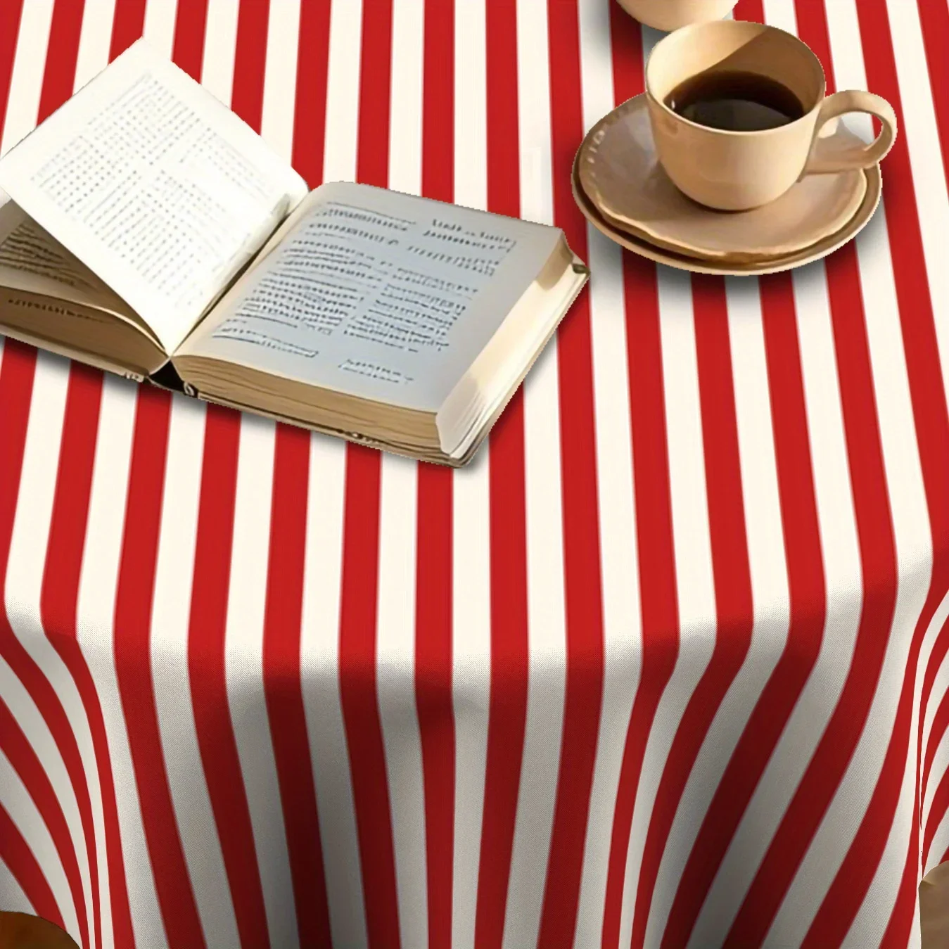 Round patterned tablecloth, printing technique - durable and easy-to-clean fabric coverxzj