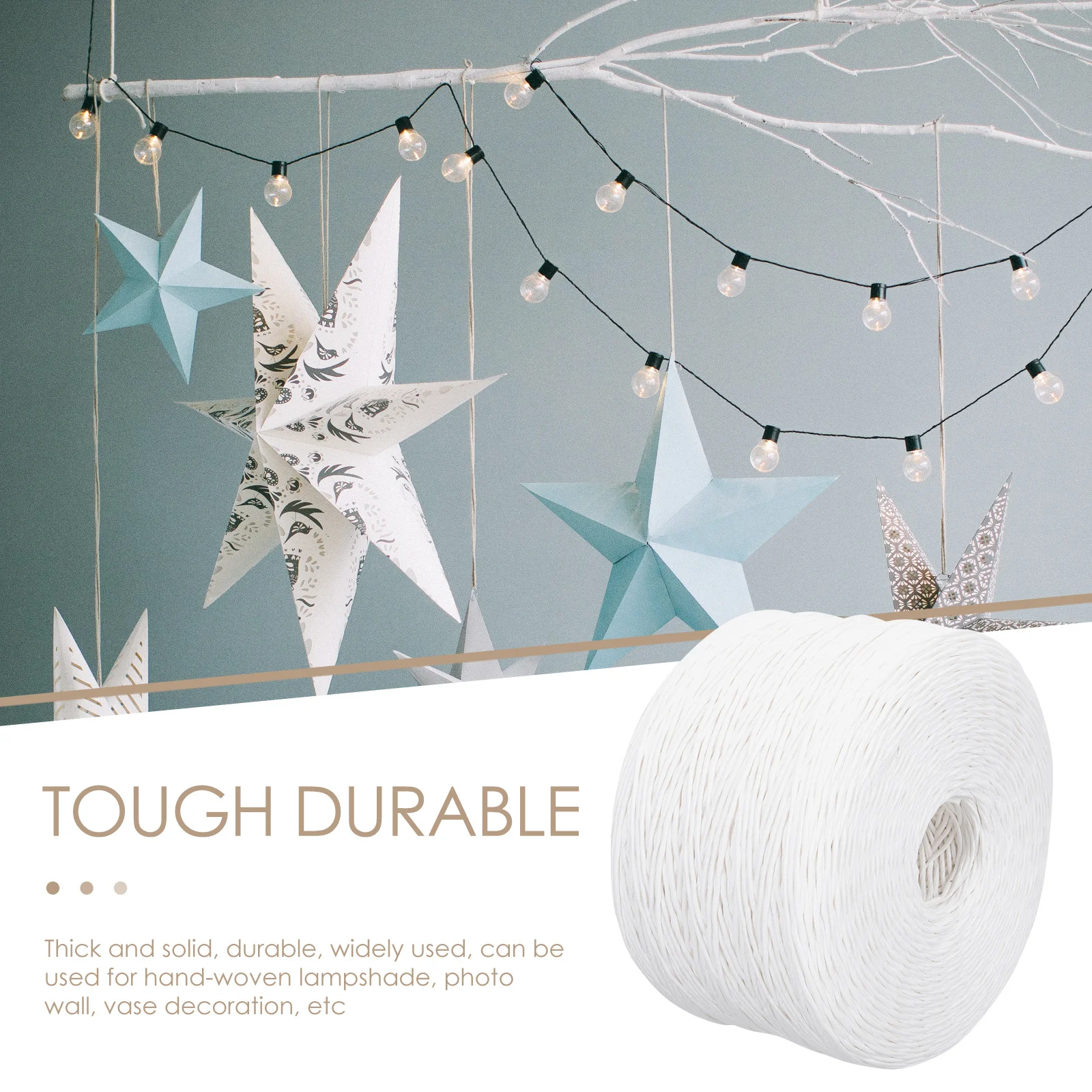 1pcs 1 Roll Kraft Paper Rope 3Mm Thick Durable Paper Twine For Diy Lampshade Gift Wrapping Vase Weaving Craft Packing Ribbon