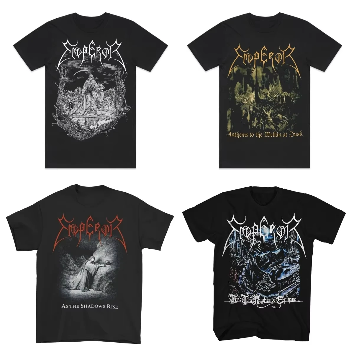 

Unisex Cotton Hip Hop T-Shirt 1991 Emperor Print Black Metal Rock Dark Retro Comfortable Loose Streetwear for Men and Women