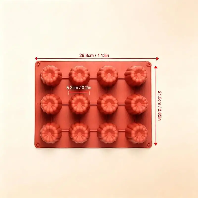 12 Cavity Fluted Silicone Baking Mold Muffin Cupcake Tray DIY Pudding Cake Kitchen Bakeware Accessories