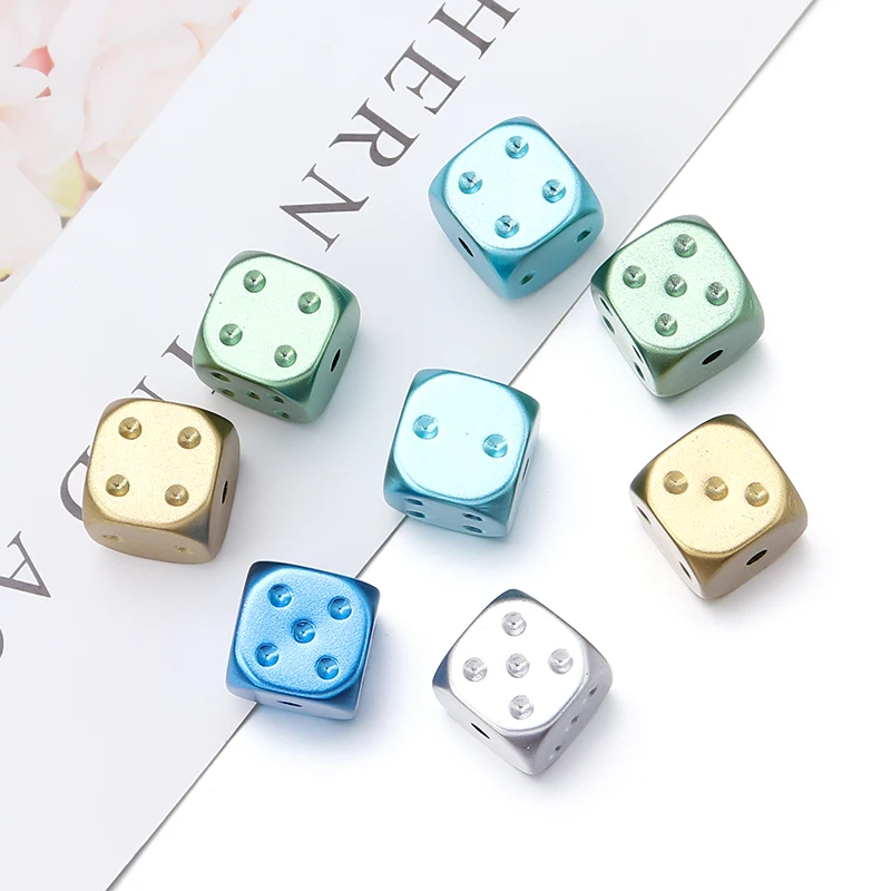 14mm 10pcs Acrylic Dice Beads Square Shape DIY Spacer Beads For Jewelry Making Necklace Charms Bracelet Accessories