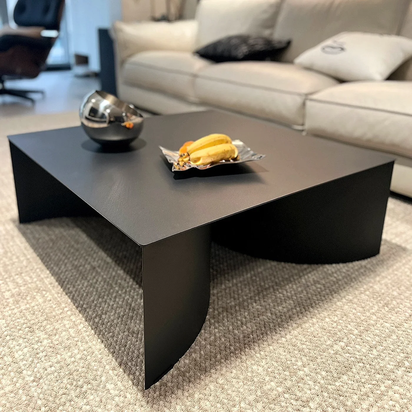 Italian minimalist high-end coffee table Black Luxury Square Tea Table Creative table for living room home use image 2